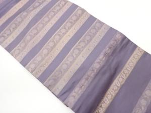 横段に花唐草模様織出し名古屋帯